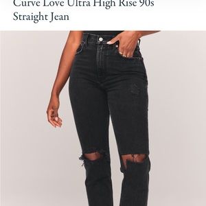 Abercrombie curve love ultra high rise 90s straight jean